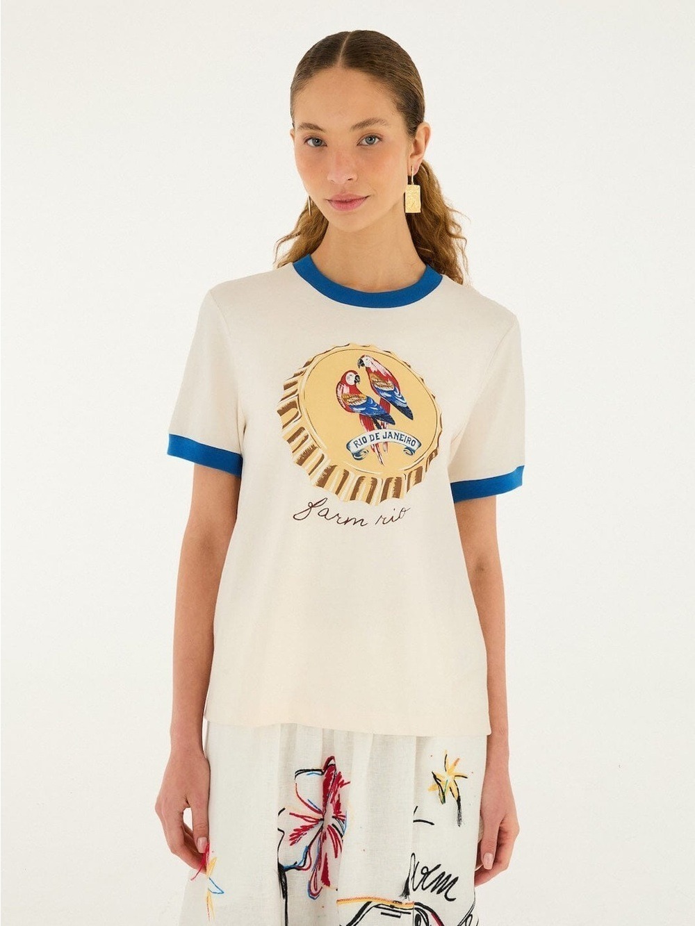 Farm Rio Off-White Beer Cap Baby T-Shirt